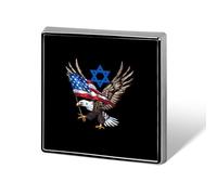 Jewish America USA Flag Eagle Israel Square Badge Personalized Button Brooch Lapel Pins Brooches for Women Men