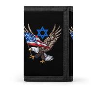 Jewish America USA Flag Eagle Israel Trifold Wallets Slim Coin Purse Credit Card Holder Wallet Money Clip for Women Men
