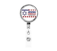 Jewish American Heritage Month Retractable Badge Holder Reel Clip Id Card Holder forNurse Student Office Worker
