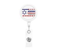 Jewish American Heritage Month Retractable Badge Holder Reel Clip Id Card Holder forNurse Student Office Worker