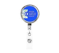 Jewish American Heritage Month Retractable Badge Holder Reel Clip Id Card Holder forNurse Student Office Worker
