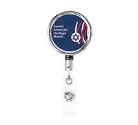 Jewish American Heritage Month Retractable Badge Holder Reel Clip Id Card Holder forNurse Student Office Worker