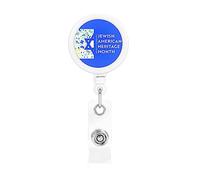 Jewish American Heritage Month Retractable Badge Holder Reel Clip Id Card Holder forNurse Student Office Worker