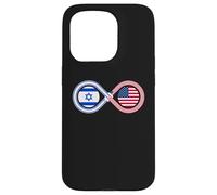 Jewish AMERICAN Israeli Flag Infinity Loop Support Case for iPhone 15 Pro