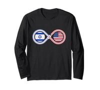 Jewish American Israeli Flag Infinity Loop Support Long Sleeve T-Shirt