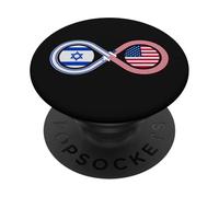 Jewish AMERICAN Israeli Flag Infinity Loop Support PopSockets Adhesive PopGrip
