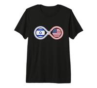 Jewish American Israeli Flag Infinity Loop Support Premium T-Shirt