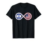 Jewish American Israeli Flag Infinity Loop Support T-Shirt