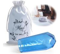 Jewish Chuppah Breaking Glass, Blue Glass Vessel for Groom, Wedding Gift with Drawstring Bag and Card