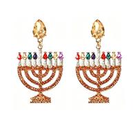 Jewish Hanukkah Chanukah Menorah Star of David Earrings | Menorah Design, Star of David, Hanukkah Theme, Chanukah Jewelry