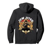 Jewish Hanukkah Rabbi Horah Dance Funny Jiu Jitso (On Back) Pullover Hoodie