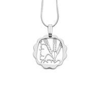 Jewish Hebrew Coin Pendant Necklace Jerusalem Old City Coin Necklace, M, Stainless Steel, No Gemstone
