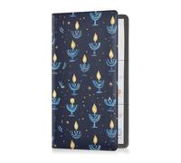 Jewish Holiday Hanukkah2 Pu Leather Car Registration & Insurance Card Holder Auto Glove Box Organizer for ID, Driver's License, Key Contact Information Cards