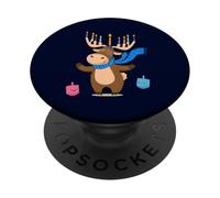 Jewish Moose Funny Hanukkah Shirt Moose Girl Women Pajamas PopSockets Adhesive PopGrip