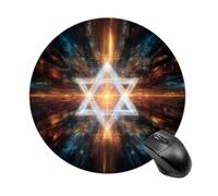 Jewish Star Funny Mouse Pads for Home Office | Non-Slip Laptop Mouse Mat with Stitched Edge for Travel 8inch Perfect Size