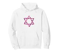 Jewish Star in Pink & Black Leopard Print Pullover Hoodie