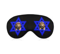 Jewish Star with Lion Israelites Proud Funny Eye Mask for Sleep with Adjustable Strap Blocks Light Eye Shade Cover