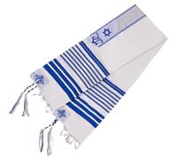 Jewish Tallit Katan Israel Prayer Shawl with Tzitzit Strings Israel Traditional Tallit with Blessing on Neckband for Men Women