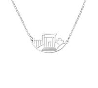 Jewish Temple in Jerusalem Silhouette Necklace Second Temple | Stainless Steel Jewish Temple Necklace for Men and Women - Jewish Heritage Jewellery in the Holy Land