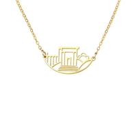 Jewish Temple in Jerusalem Silhouette Necklace Second Temple | Stainless Steel Jewish Temple Necklace for Men and Women - Jewish Heritage Jewellery in the Holy Land