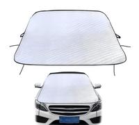 Jewkot 1 PC Car Half Car Cover Sun Visor, Windshield Cover Four Seasons Waterproof and Dustproof Portable Car Cloth, Outdoor Indoor Foldable Protective Cover, Universal for Most Cars (Silver)