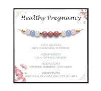 Jewl Aoer Healthy Pregnancy Bracelet - Adjustable Rainbow Crystal Bracelet for Mum to Be Gifts Pregnant Women, Healing Stone Jewelry for Mummy to Be, Pregnancy Gifts for Mum Expecting Mothers Day