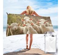 JEWOSS Sheep And Lambs Print Quick Dry Towel Bath Towel Microfiber Bath Towel Super Absorbent Towel For Outdoor, Travel, And Gym Use