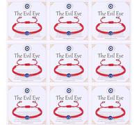 JEWPARK 9PCS Evil Eye Bracelets for Women Men Handmade String Bracelets Braided Good Luck Bracelet Adjustable Protection Bracelet Evil Eye Jewelry Gifts, L, Nylon, no gemstone