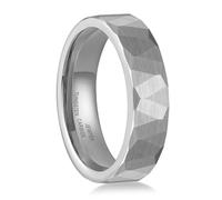JEWPER 6MM 8mm Black/silver/gold Tungsten Rings for Men Womens Couple Fashion Jewelry Promise Engagement Wedding Band Hammered Inner ring inlaid with olive wood Carbide Polished Edge Comfort Fit, 8 UK