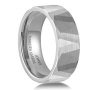 JEWPER 6MM 8mm Black/silver/gold Tungsten Rings for Men Womens Couple Fashion Jewelry Promise Engagement Wedding Band Hammered Inner ring inlaid with olive wood Carbide Polished Edge Comfort Fit, 12