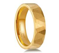 JEWPER 6MM 8mm Black/silver/gold Tungsten Rings for Men Womens Couple Fashion Jewelry Promise Engagement Wedding Band Hammered Inner ring inlaid with olive wood Carbide Polished Edge Comfort Fit, 13