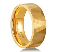 JEWPER 6MM 8mm Black/silver/gold Tungsten Rings for Men Womens Couple Fashion Jewelry Promise Engagement Wedding Band Hammered Inner ring inlaid with olive wood Carbide Polished Edge Comfort Fit, 11.5