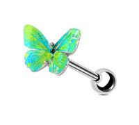 Jewseen 16g Cartilage Earring Butterfly Tragus Piercing Jewelry Gold Cartilage Stud Earring Colorful Helix Conch Piercing Jewelry for Women Men, 1.2*6, Stainless Steel, no gemstone