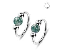 Jewseen 2PCS 316L Surgical Steel Nose Rings Hoop 18g 20g Opal Nose Rings for Women Septum Rings 8mm/10mm Nose Piercing Jewelry Cartilage Earring, 18g, Stainless Steel, no gemstone