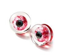Jewseen 2PCS Acrylic Halloween Eyeball Ear Gauge Plugs for Women 1/2"-7/8", 22mm=7/8", Acrylic, no gemstone