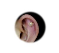 Jewseen 316L Stainless Steel Top Push in Threadless Flat Back Earrings 16G Heart Cartilage Stud Lip Piercing Jewelry Nose Stud for Women Men, 1.2*8, Stainless Steel, cubic zirconia