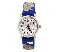 Jewtme Cute Toddler Children Kids Watches Ages 3-8 Analog Time Teacher 3D Silicone Band Cartoon Watch for Little Girls Boys (Elephant-Blue)