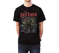 JEWUNO957 Seether T Shirt Mind Control Band Logo Mens Black (Large)