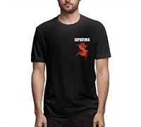 JEWUNO957 Sepultura Men Men's Printed Left Chest Cotton Short Sleeve T-Shirt Two Sided Pattern (X-Large)
