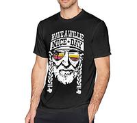 JEWUNO957 Wil-Lie Nel-Son Men's Short Sleeve T-Shirts Tops Man's Leisure Crew Neck Shirts (X-Large)