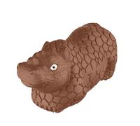 Jewyow Durable Natural Rubber Dog Chew Toy, Long-Lasting Chew for Moderate Chewers with Squeaker & Beef Flavor, Interactive Dental Toy for Medium Large Dogs(Brown)