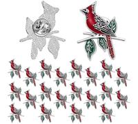 Jexine 20 Pcs Memorial Cardinal Sign Pins Set Funeral Favors Pocket Token Guardian Gifts Pocket Oil Dropped Religious Celebration of Life Memorial Sympathy Gifts Cardinal Charms, as show, alloy with