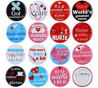 Jexine 30 Pcs Nurse Button Pins, Nursing Graduation Birthday Pin Badges Clothes Round Button Pins Set Nurse Appreciation Gifts for Doctor Students Clothing Bags Hats or Office Party Supplies, 1.5 Inch