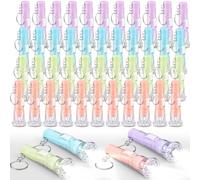 Jexine 50 Pcs Mini Flashlight Keychains Bulk with Lanyard Portable Plastic LED Key Chains Flashlights Small for Night Reading Emergency Hurricane Camping Hiking Party Favors(Pastel Color)