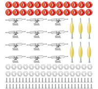Jexine 6 Sets DIY Fingerboard Kit Fingerboard Accessories Mini Finger Skateboard Parts Include 12 Brackets 54 Screws 30 Nuts 6 Screwdriver 24 Board Wheels Tool for 96mm(Red)