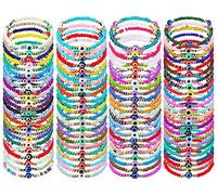 Jexine 96 Pcs Multicolor Evil Eye Bracelets: Strand Bracelet, Handmade Fashion Jewelry, Unisex, Approx. 7.5-9.5 Inches, Perfect for Various Occasions