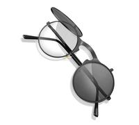 JEXOWIQ Sunglasses, Steampunk Flip-Up Sunglasses, Retro Round Sunglasses Men Women, Hippie Metal Frame