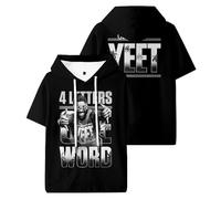 Jey USO Four Letters One Word Hooded T-Shirts Short Sleeve Sport Gym Tee Women Men Outdoor Streetwear Tops (Black,XS)