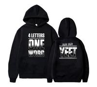 Jey Uso Four Letters One Word Merch Hoodies Cosplay Women Men Fashion Long Sleeve Sweatshirts (Black,4XL)