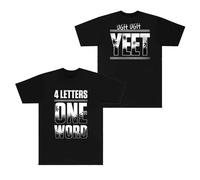 Jey USO Four Letters One Word Merch T-Shirts Cosplay Women Men Fashion Short Sleeve Tee (Black,S)